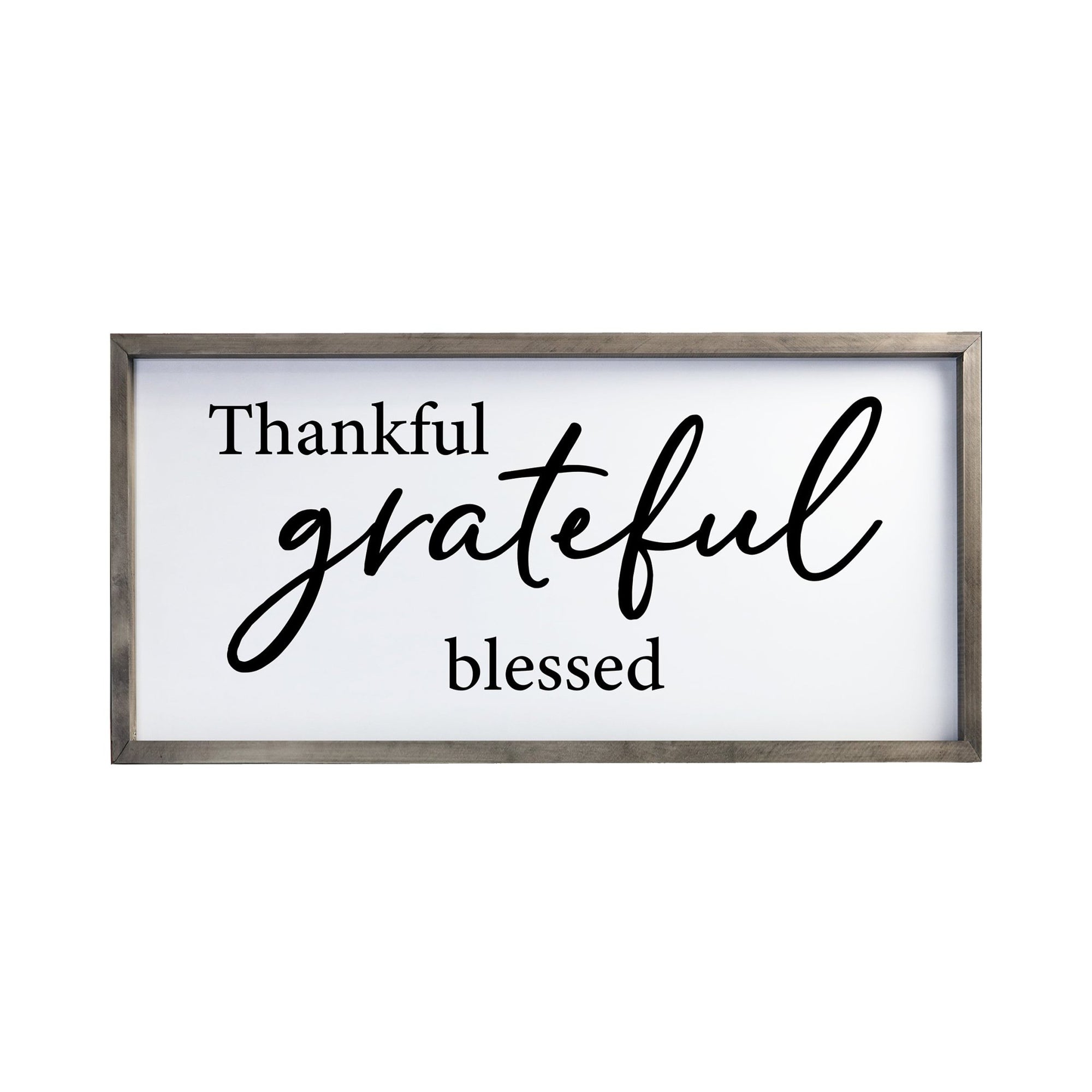 Large Family Wall Decor Quote Sign For Home 18 x 36 - Thankful Grateful Blessed - LifeSong Milestones