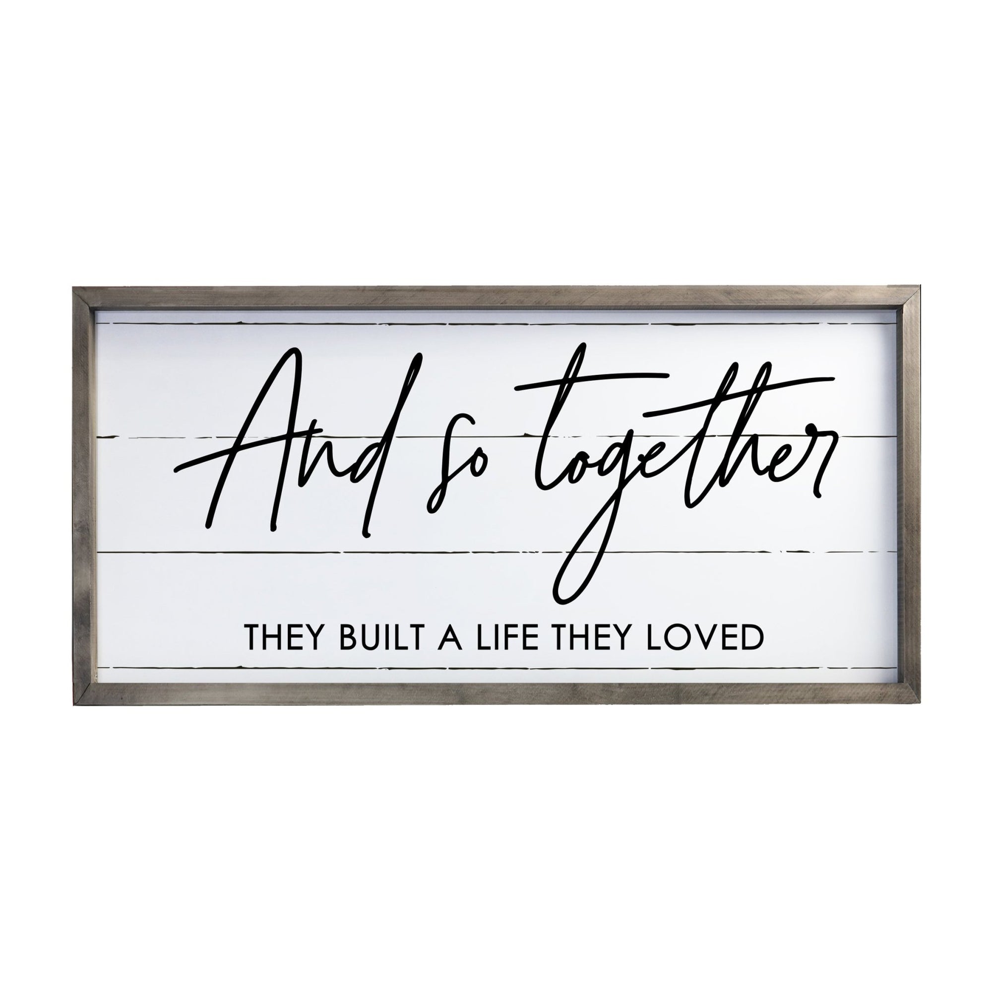 Large Family Wall Décor Quote Sign For Home Decoration 18 x 36 - And So Together - LifeSong Milestones