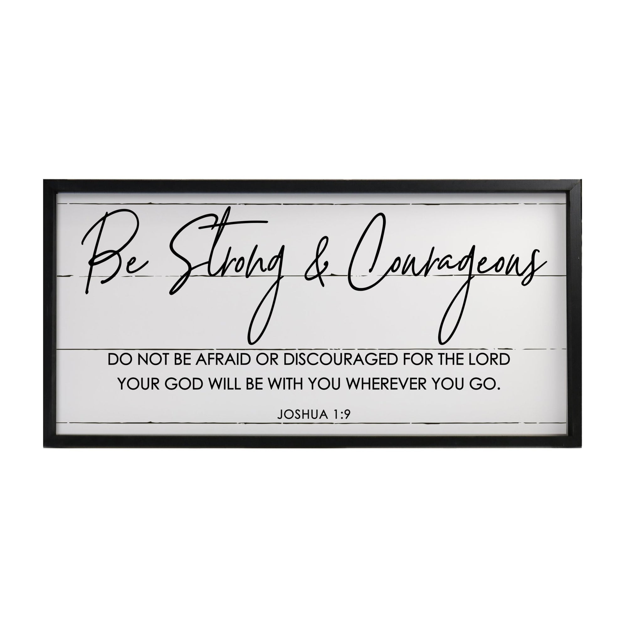 Large Family Wall Décor Quote Sign For Home Decoration 18 x 36 - Be Strong & Courageous - LifeSong Milestones