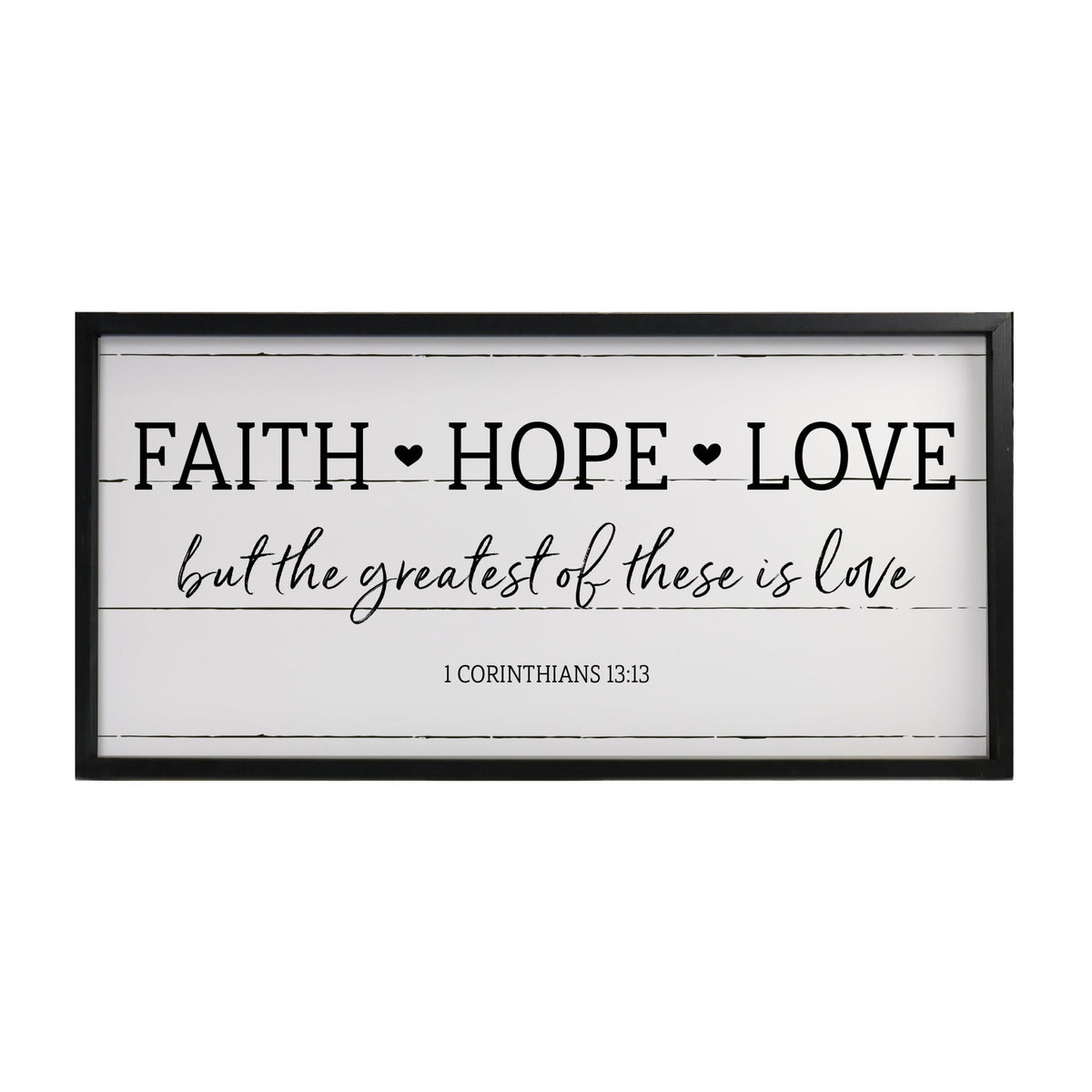 Large Family Wall Décor Quote Sign For Home Decoration 18 x 36 - Faith Hope Love - LifeSong Milestones