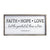 Large Family Wall Décor Quote Sign For Home Decoration 18 x 36 - Faith Hope Love - LifeSong Milestones