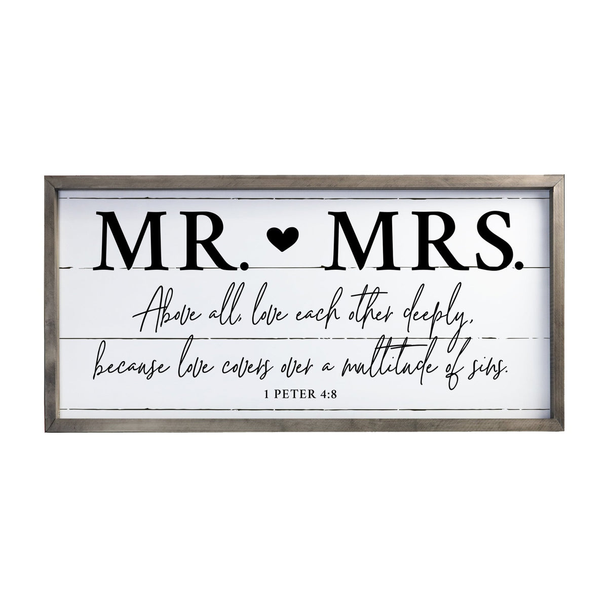 Large Family Wall Décor Quote Sign For Home Decoration 18 x 36 - Mr. & Mrs. - LifeSong Milestones