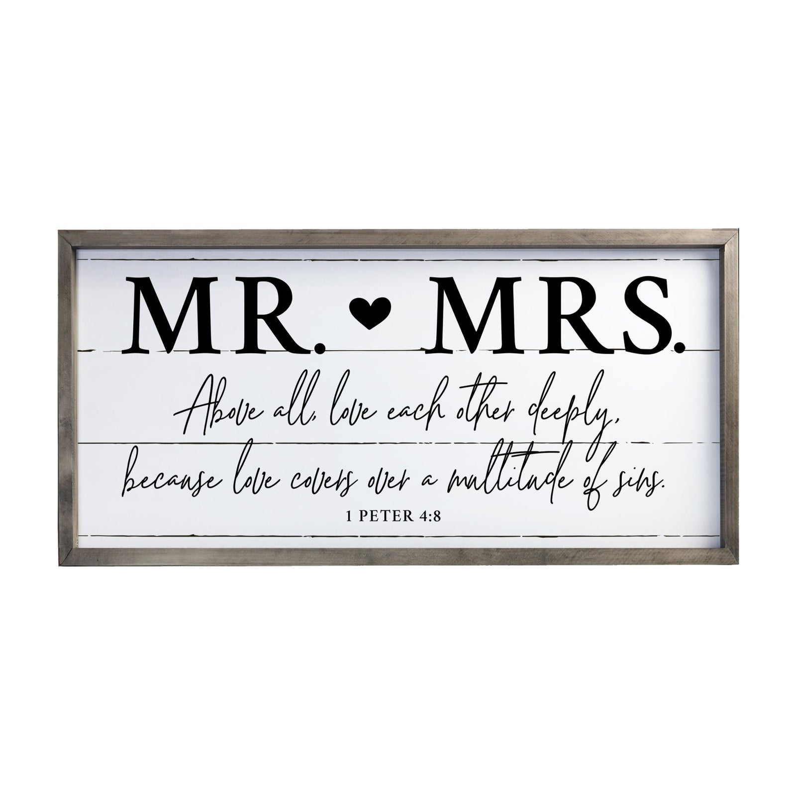 Large Family Wall Décor Quote Sign For Home Decoration 18 x 36 - Mr. & Mrs. - LifeSong Milestones