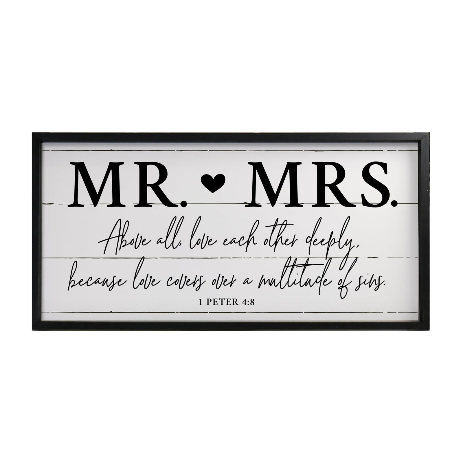 Large Family Wall Décor Quote Sign For Home Decoration 18 x 36 - Mr. & Mrs. - LifeSong Milestones