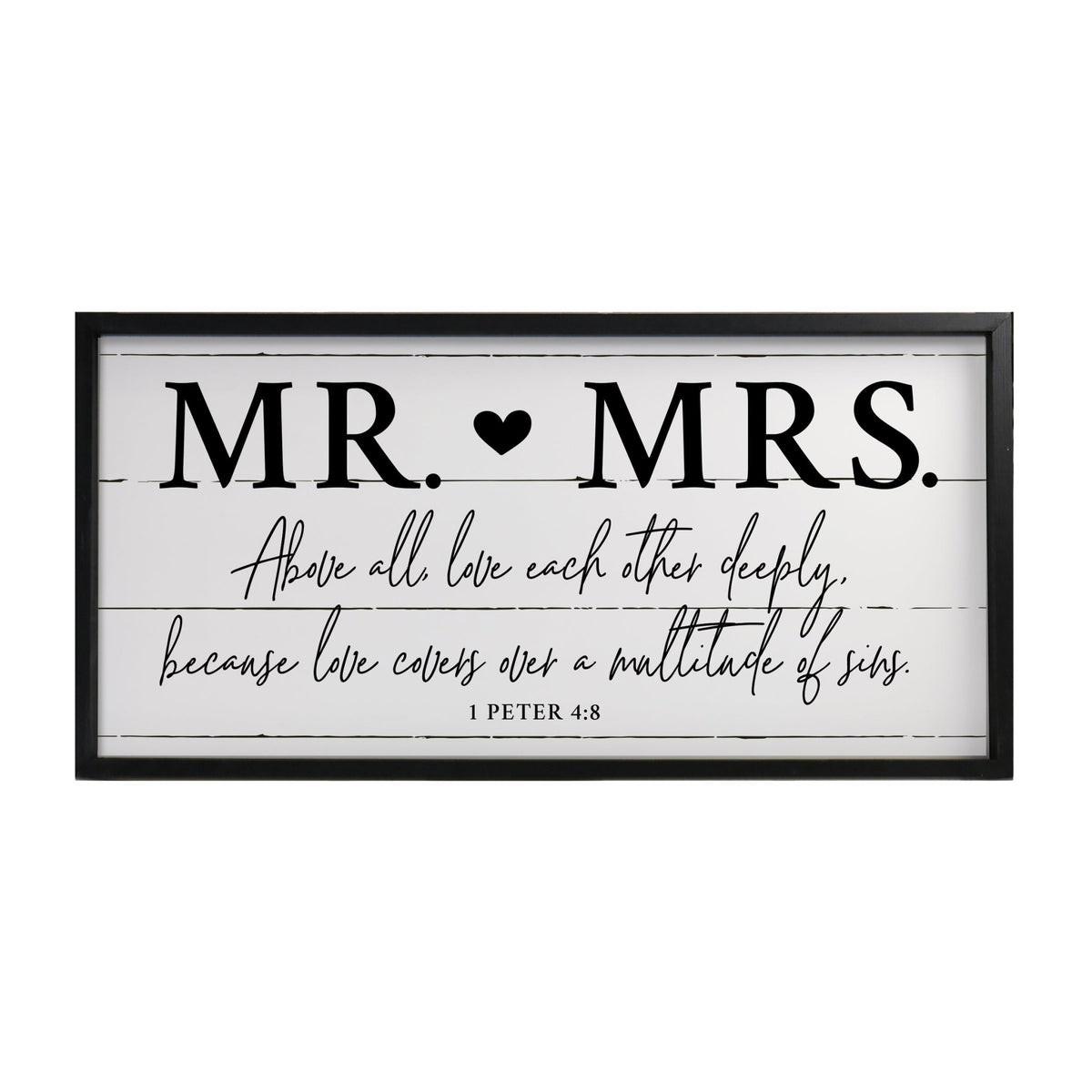 Large Family Wall Décor Quote Sign For Home Decoration 18 x 36 - Mr. &amp; Mrs. - LifeSong Milestones