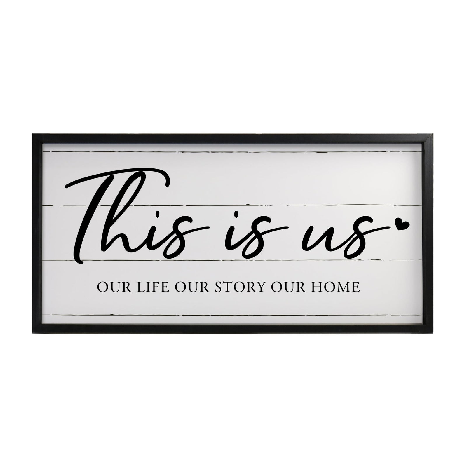 Large Family Wall Décor Quote Sign For Home Decoration 18 x 36 - This Is Us (Heart) - LifeSong Milestones