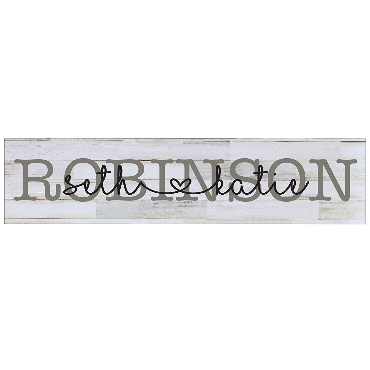 Last Name Wooden Wall Sign Art Size 10 x 40 - LifeSong Milestones