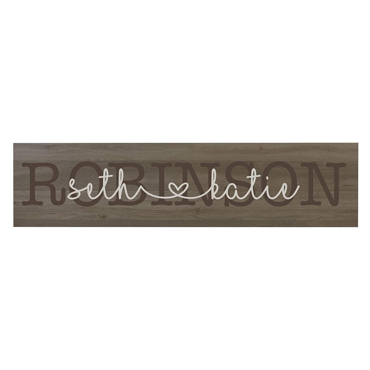 Last Name Wooden Wall Sign Art Size 10 x 40 - LifeSong Milestones