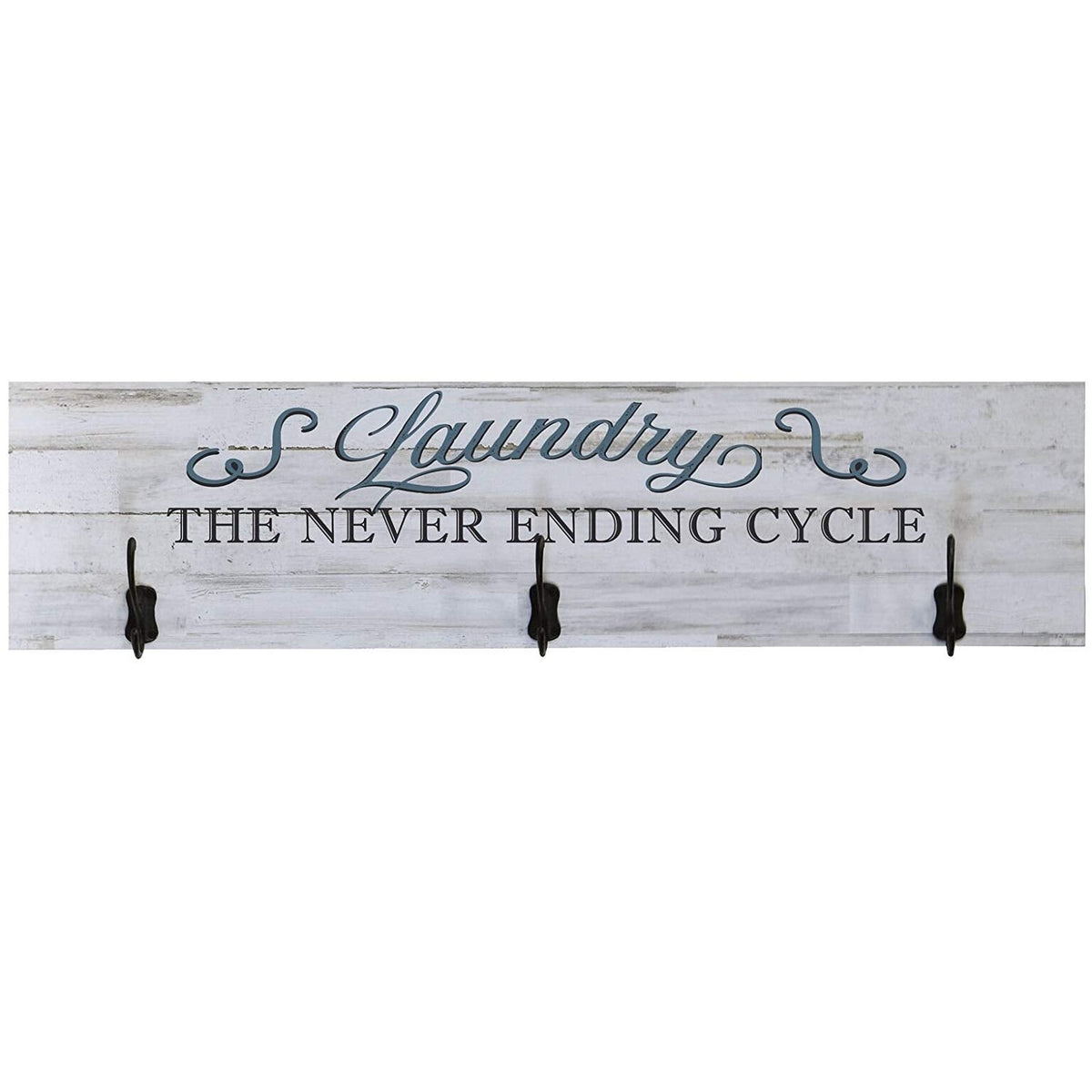 Laundry Room The Cycle Never Ends Coat Rack Wall Sign - LifeSong Milestones