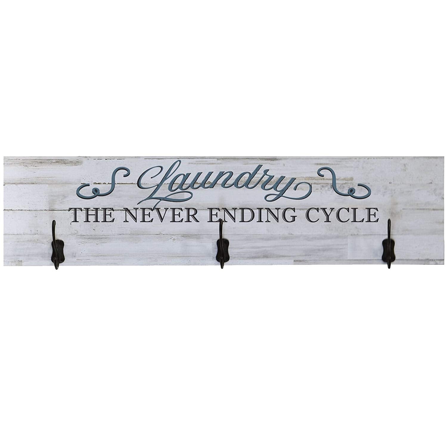 Laundry Room The Cycle Never Ends Coat Rack Wall Sign - LifeSong Milestones