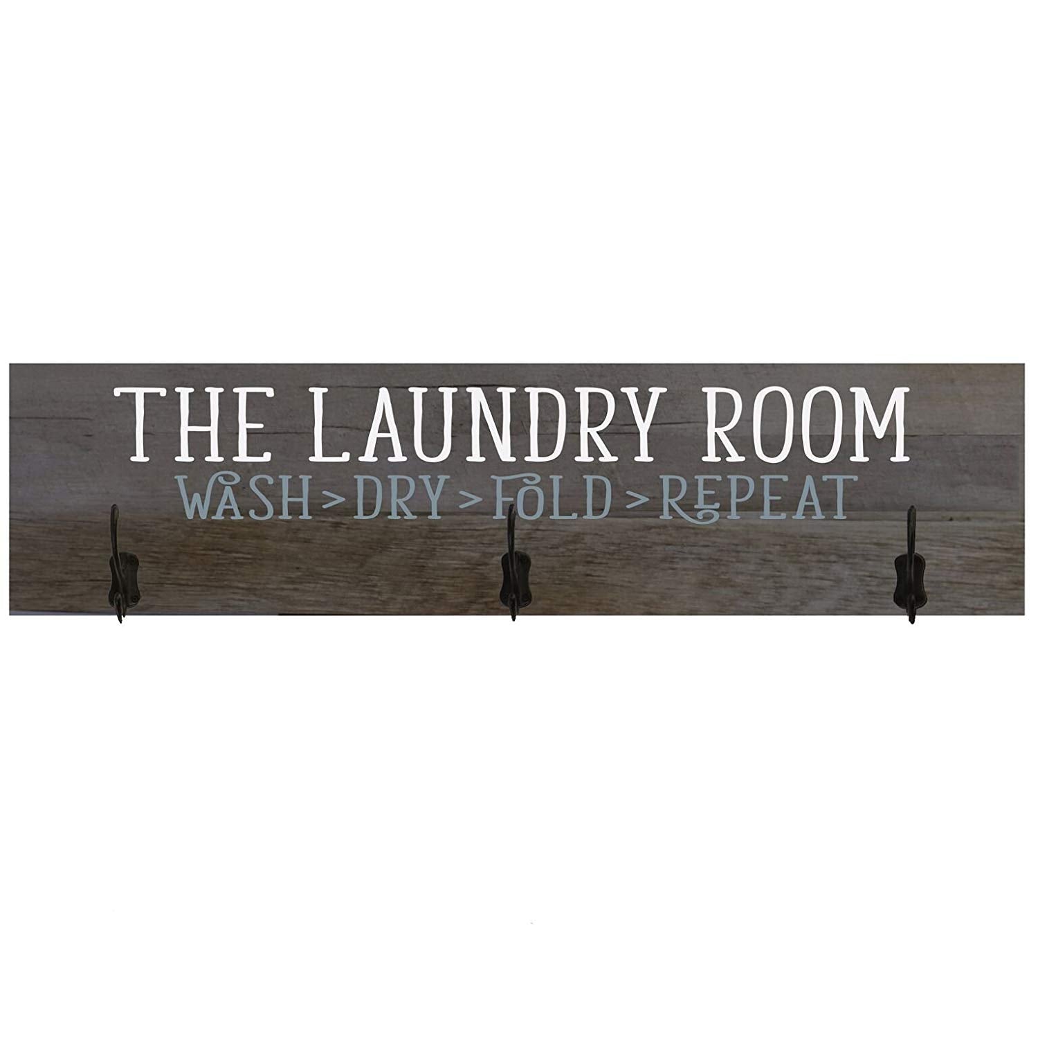 Laundry Room Wash Dry Fold Repeat Coat Rack Wall Sign - LifeSong Milestones