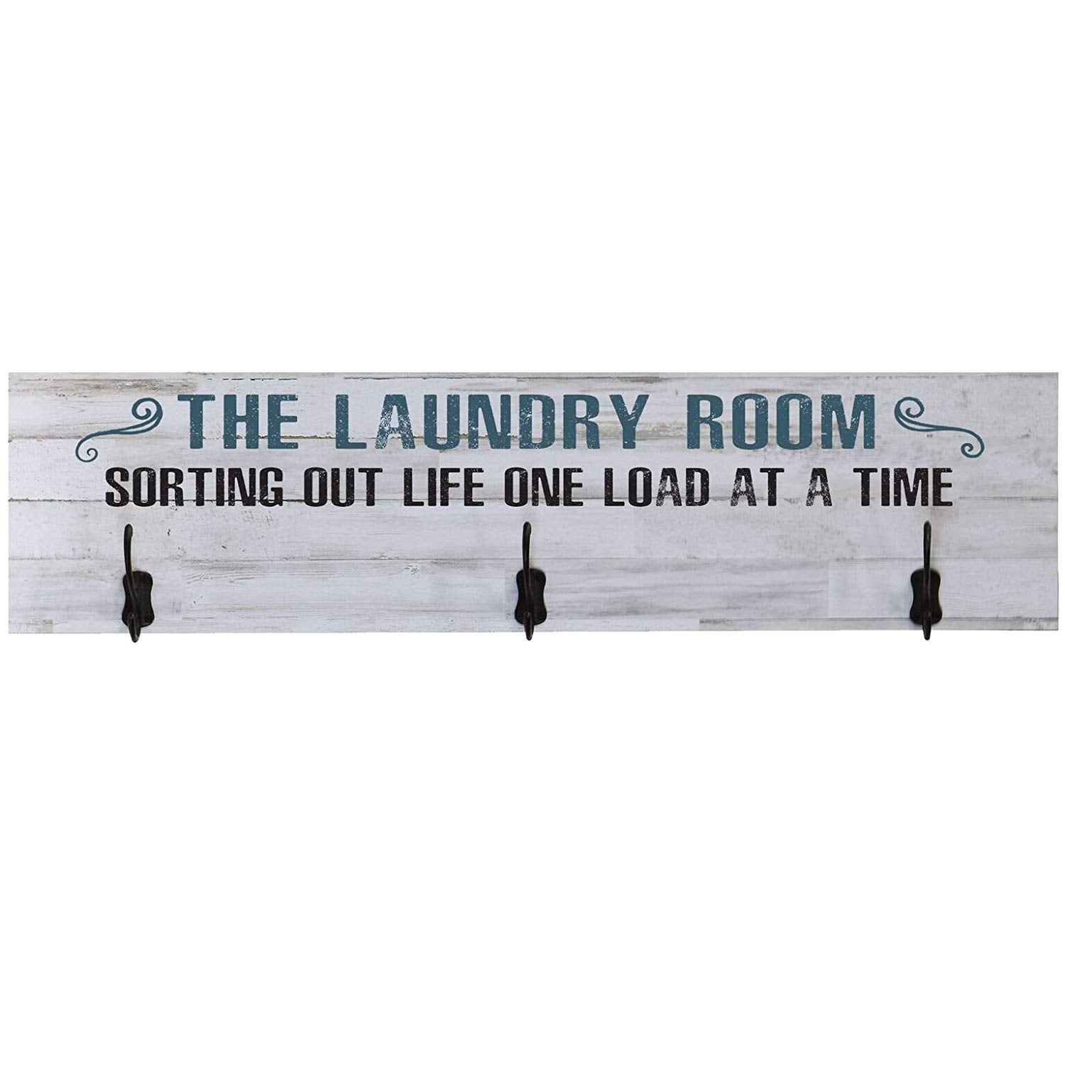 Laundry Room Wash Dry Fold Repeat Coat Rack Wall Sign - LifeSong Milestones