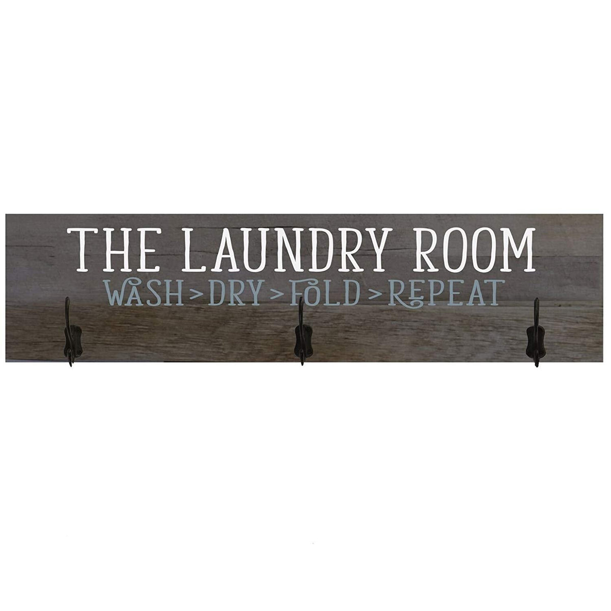 Laundry Room Wash Dry Fold Repeat Coat Rack Wall Sign - LifeSong Milestones