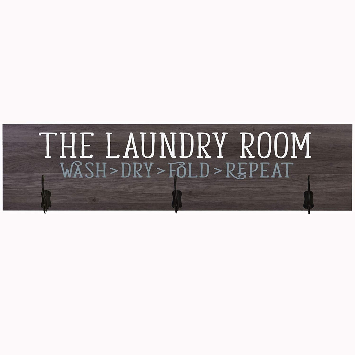 Laundry Room Wash Dry Fold Repeat Coat Rack Wall Sign - LifeSong Milestones