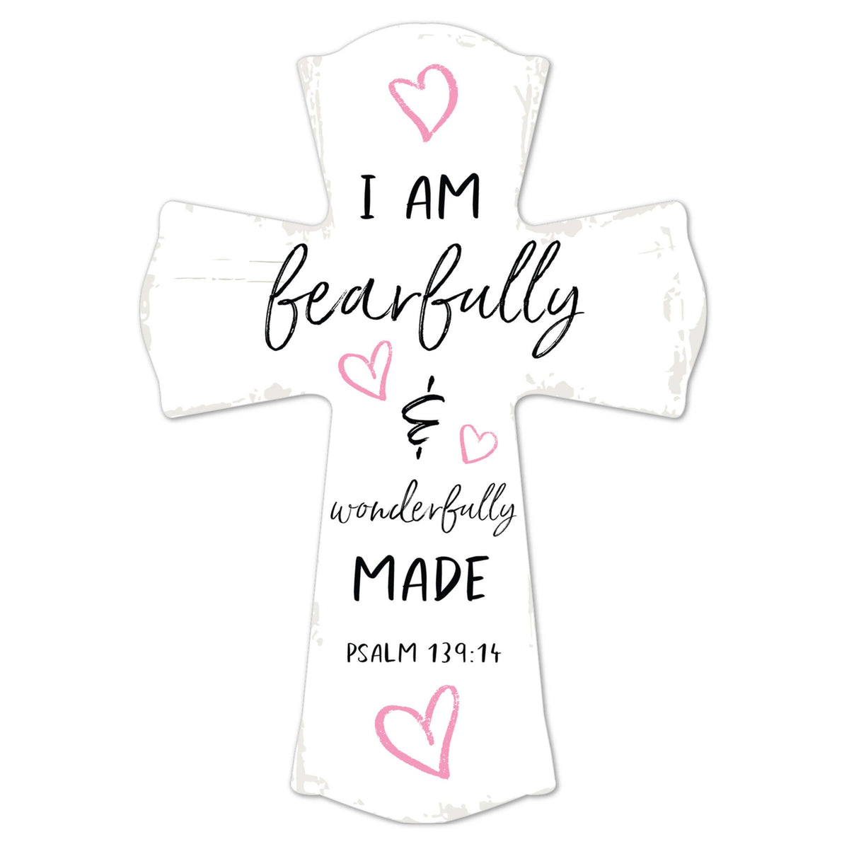 Lifesong Milestones Modern Wooden Wall Cross - Fearfully and Wonderfully - LifeSong Milestones