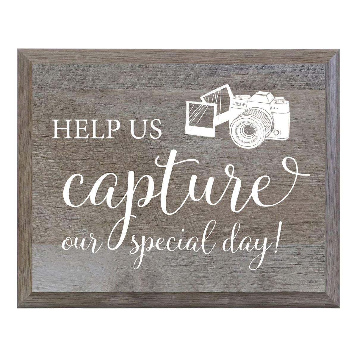 LifeSong Milestones Oh Snap Help Us Capture Our Special Day Decorative Wedding Party signs for Ceremony and Reception for Bride and Groom (8x10) - LifeSong Milestones