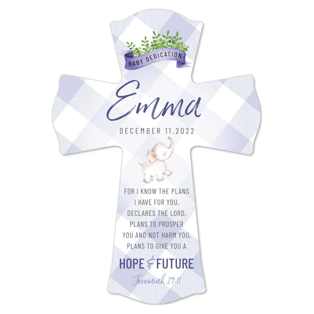 Lifesong Milestones Personalized Baby Dedication Wall Cross - LifeSong Milestones