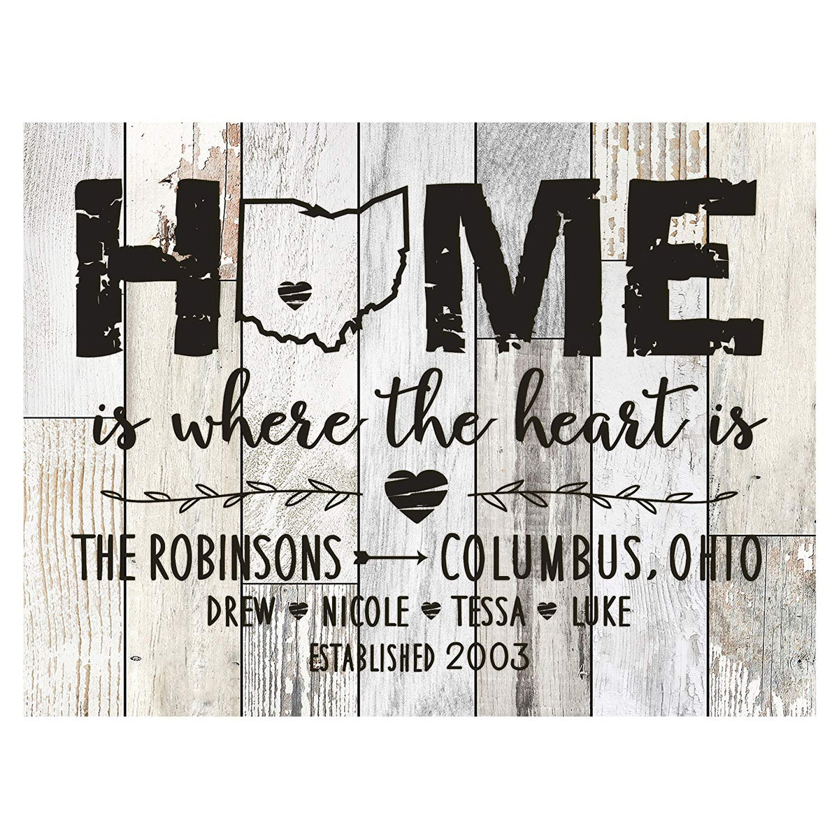 LifeSong Milestones Personalized Engraved Plaque - Home is where the heart is - 12"x16" - LifeSong Milestones