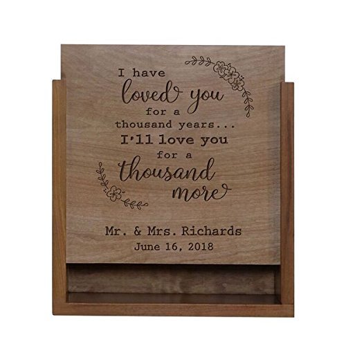 LifeSong Milestones Personalized I Have Loved You Wooden Wedding Card Box Custom with Sliding Top - LifeSong Milestones