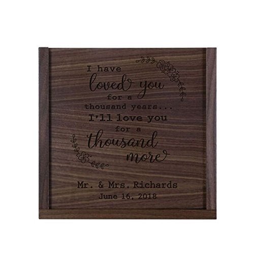 LifeSong Milestones Personalized I Have Loved You Wooden Wedding Card Box Custom with Sliding Top - LifeSong Milestones