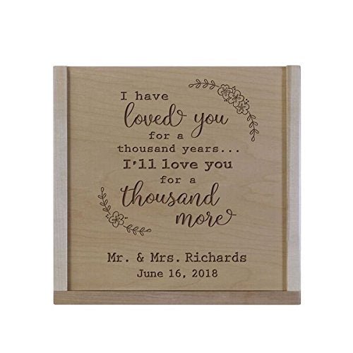 LifeSong Milestones Personalized I Have Loved You Wooden Wedding Card Box Custom with Sliding Top - LifeSong Milestones