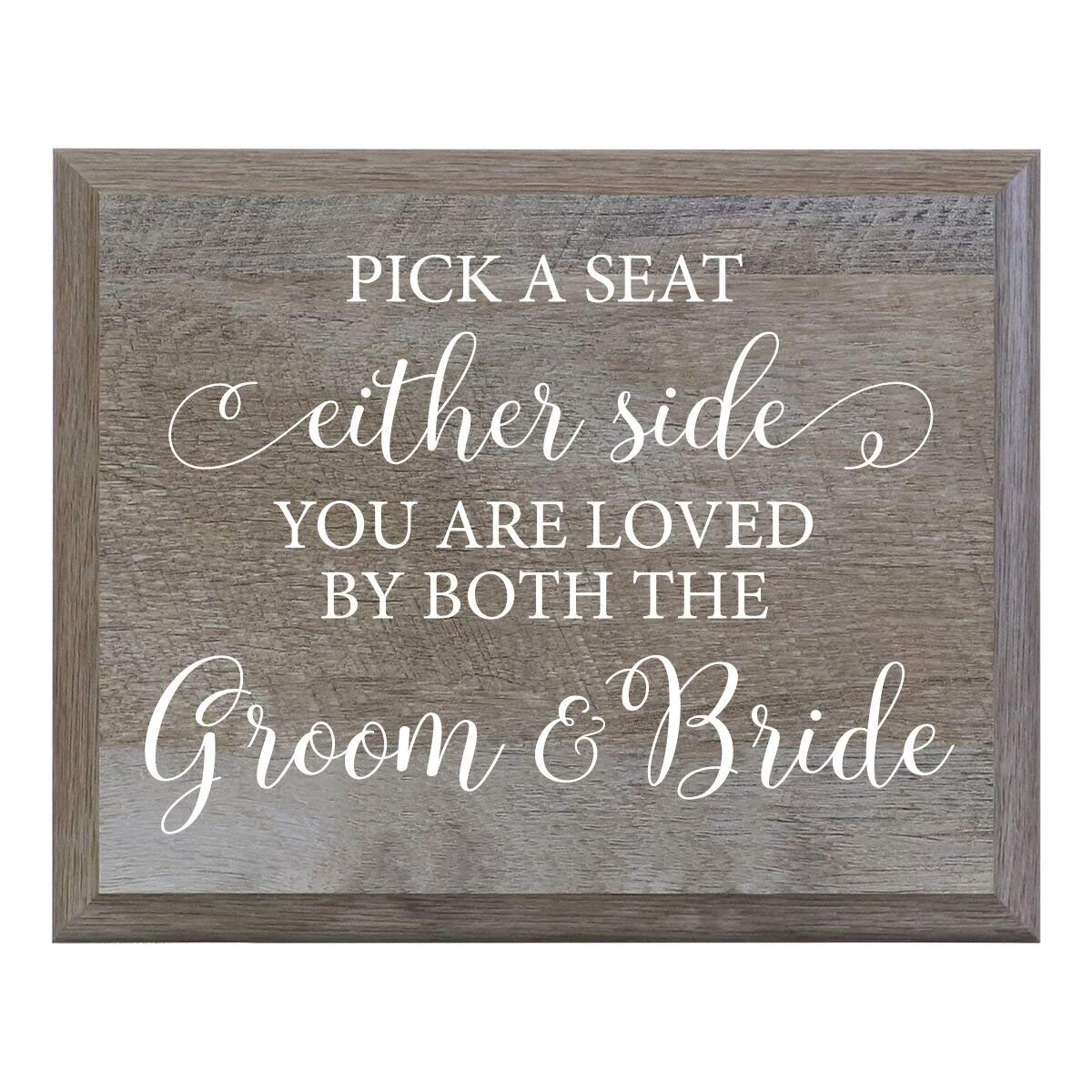LifeSong Milestones Pick A Seat Not A Side Decorative Wedding Party sign (8x10) - LifeSong Milestones