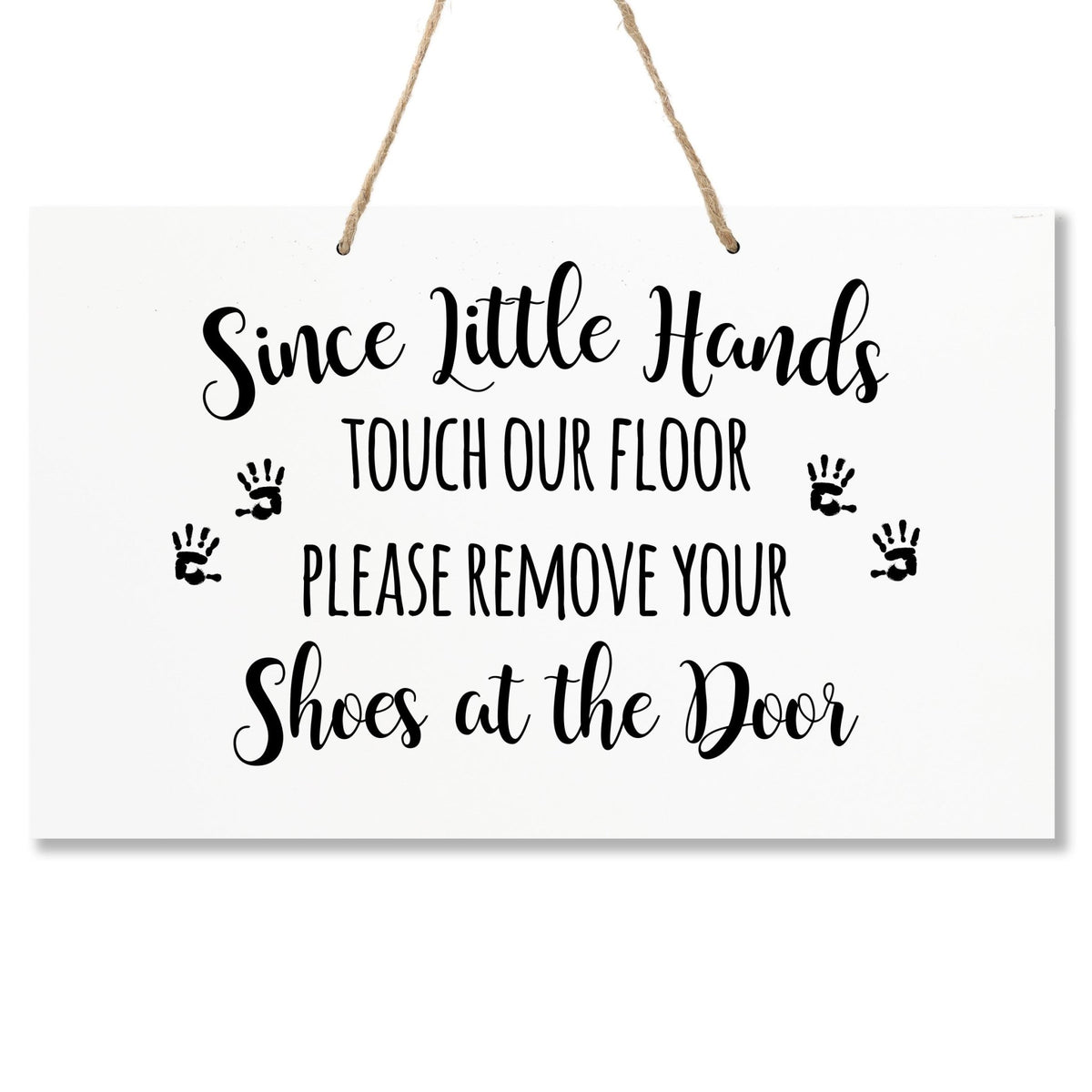 Little Hands Shoe Rope Sign For New Home - Hand Prints - LifeSong Milestones