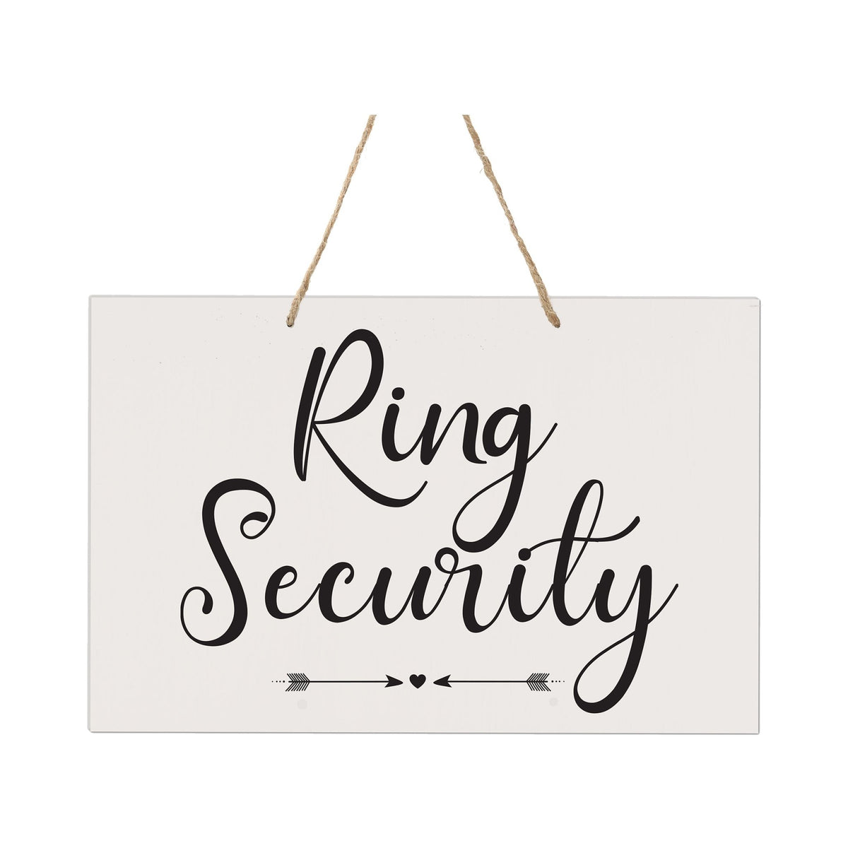 Lively Wooden Wall Hanging Rope Sign for Wedding 8 x 12 - Ring Security - LifeSong Milestones