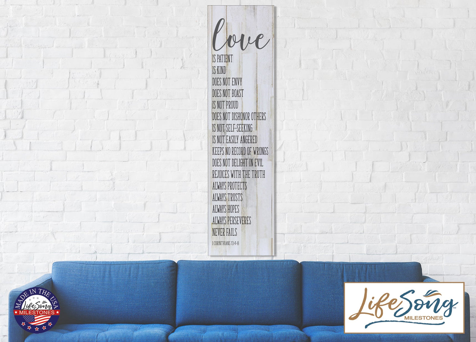 Love Is Patient, Love is Kind Decorative Wall Art Sign - LifeSong Milestones