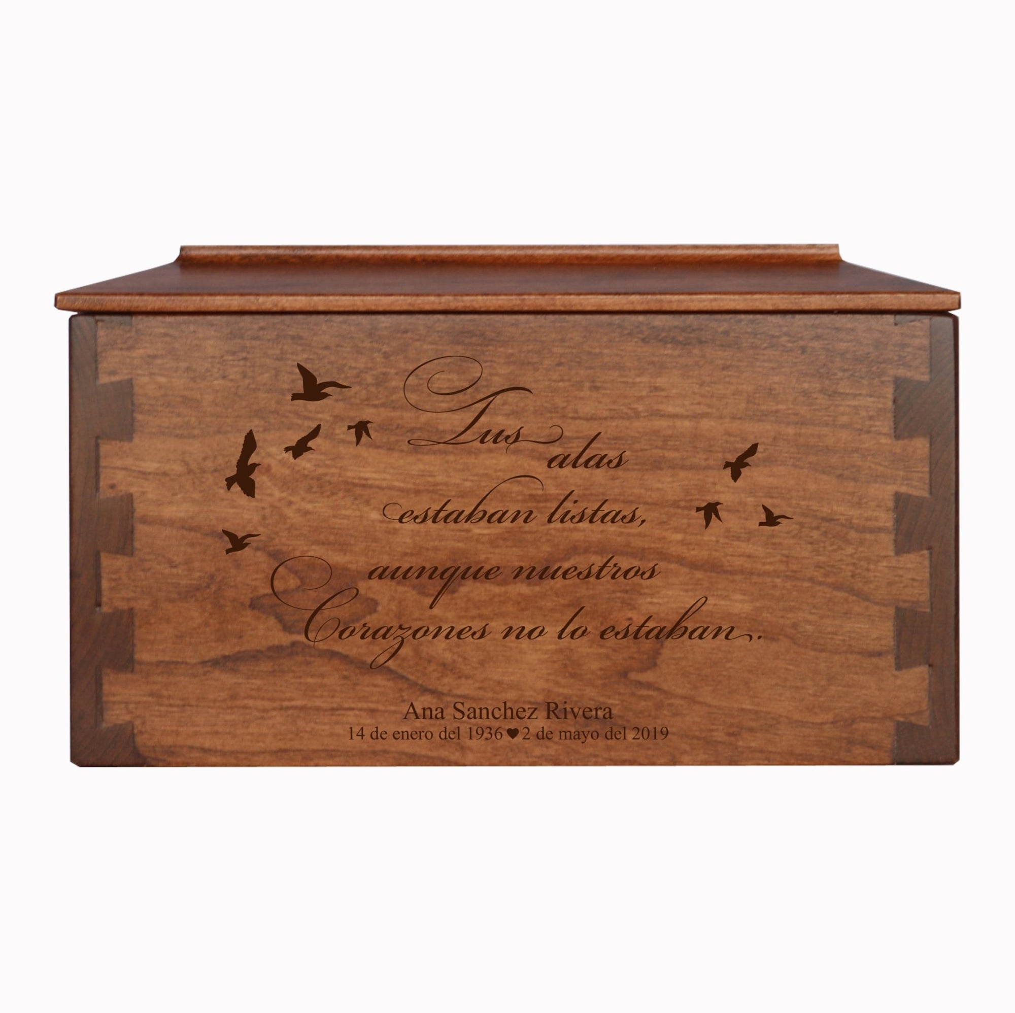 Lus Alas Estaban Personalized Memorial Decorative Dovetail Cremation Urn For Human Ashes Funeral and Condolence Keepsake - LifeSong Milestones
