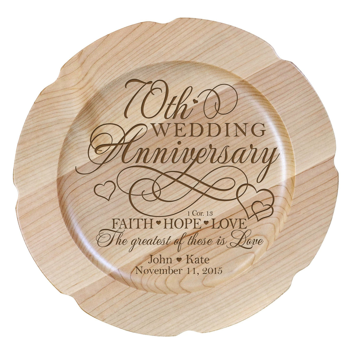 Maple Wedding Anniversary Personalized Plates - LifeSong Milestones