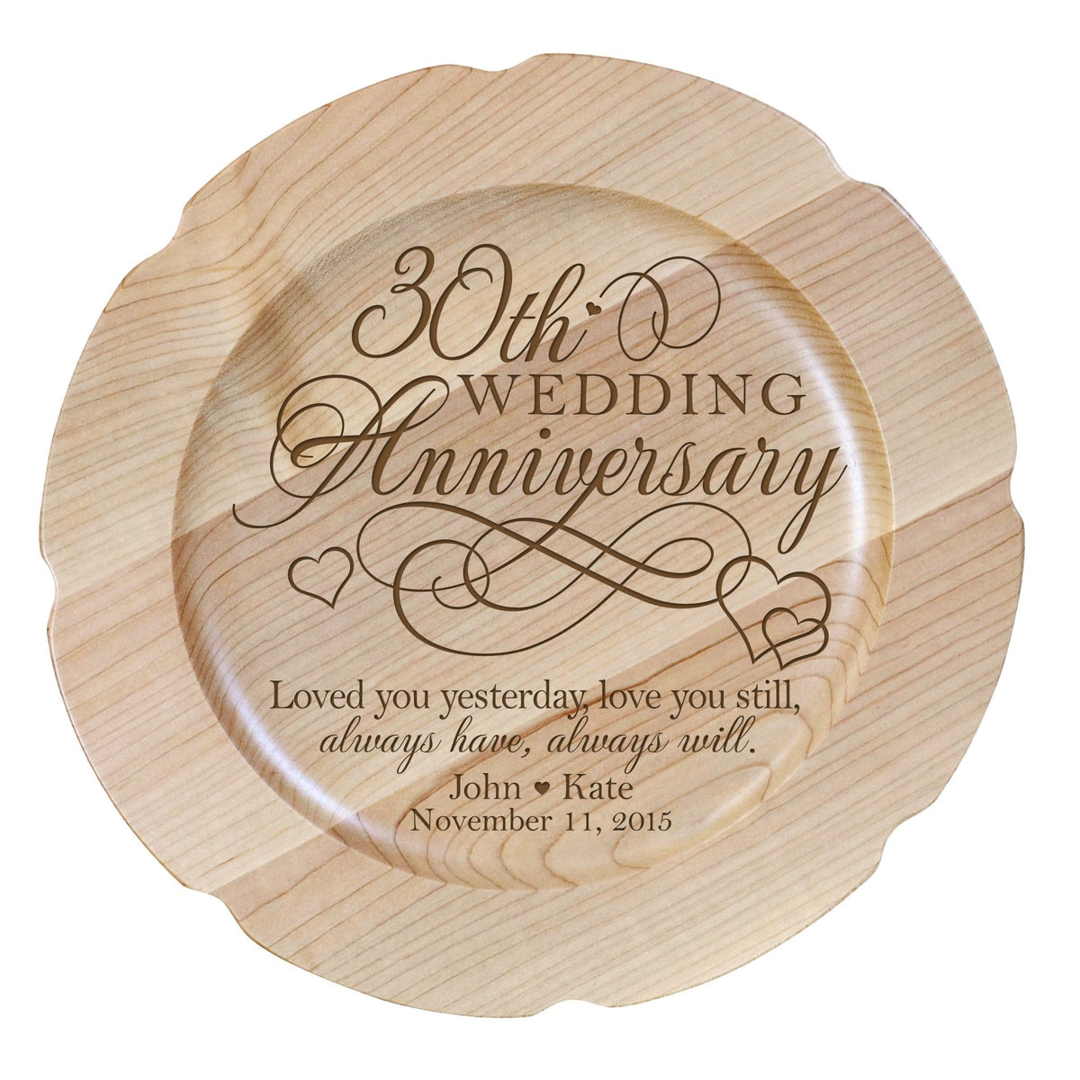 Maple Wedding Anniversary Personalized Plates - LifeSong Milestones