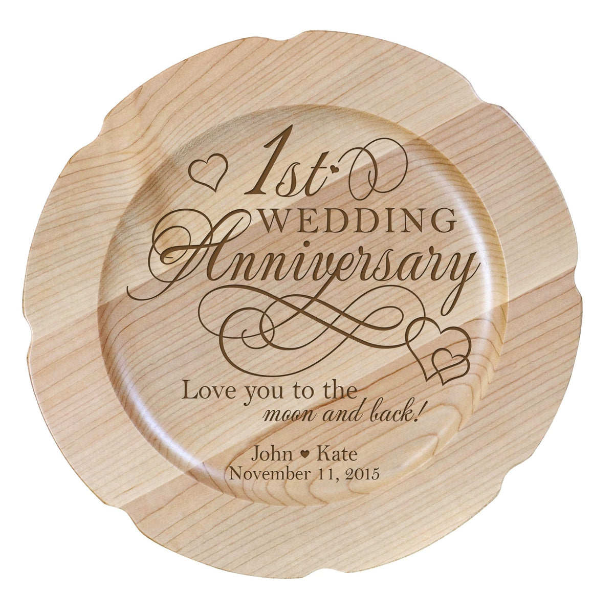 Maple Wedding Anniversary Personalized Plates - LifeSong Milestones