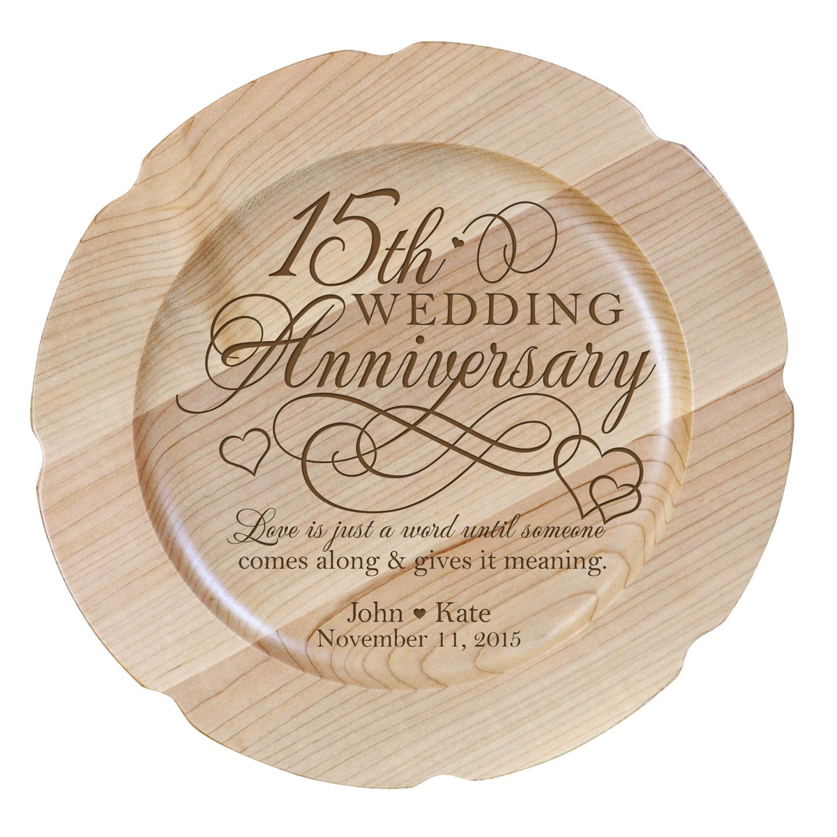 Maple Wedding Anniversary Personalized Plates - LifeSong Milestones