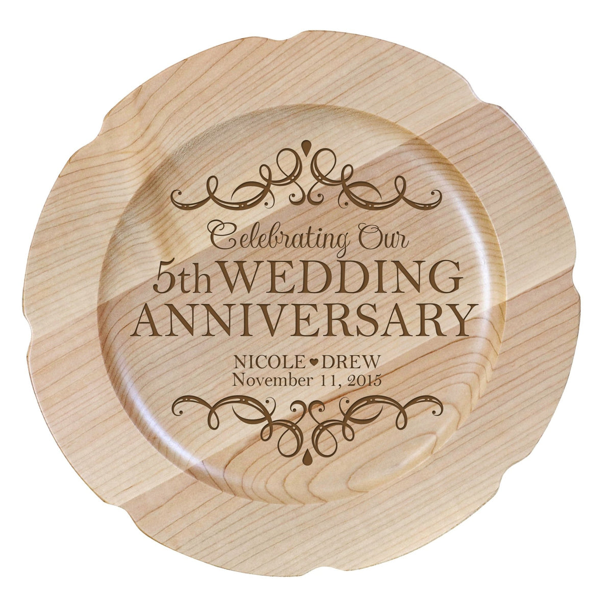 Maple Wedding Anniversary Personalized Plates - LifeSong Milestones