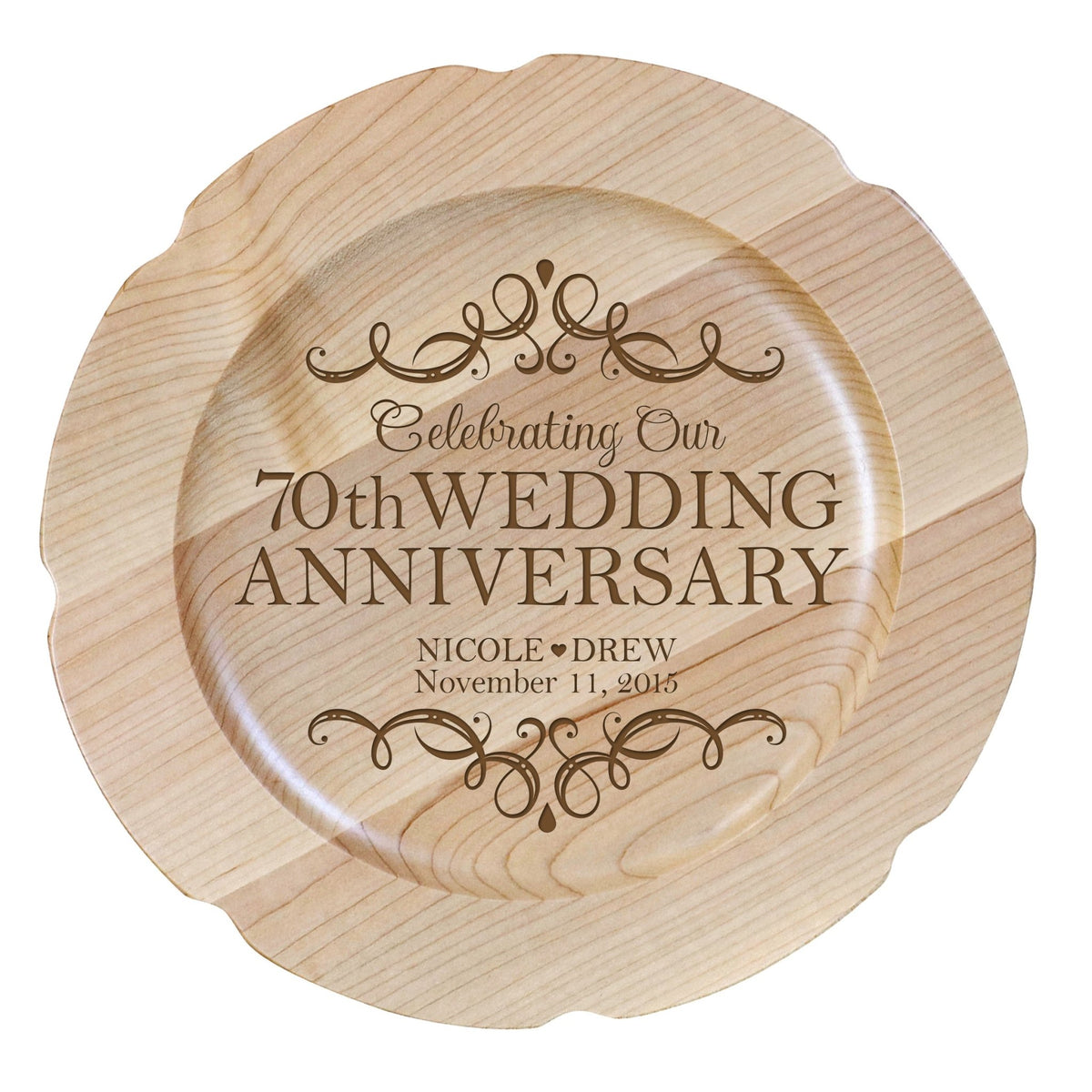 Maple Wedding Anniversary Personalized Plates - LifeSong Milestones