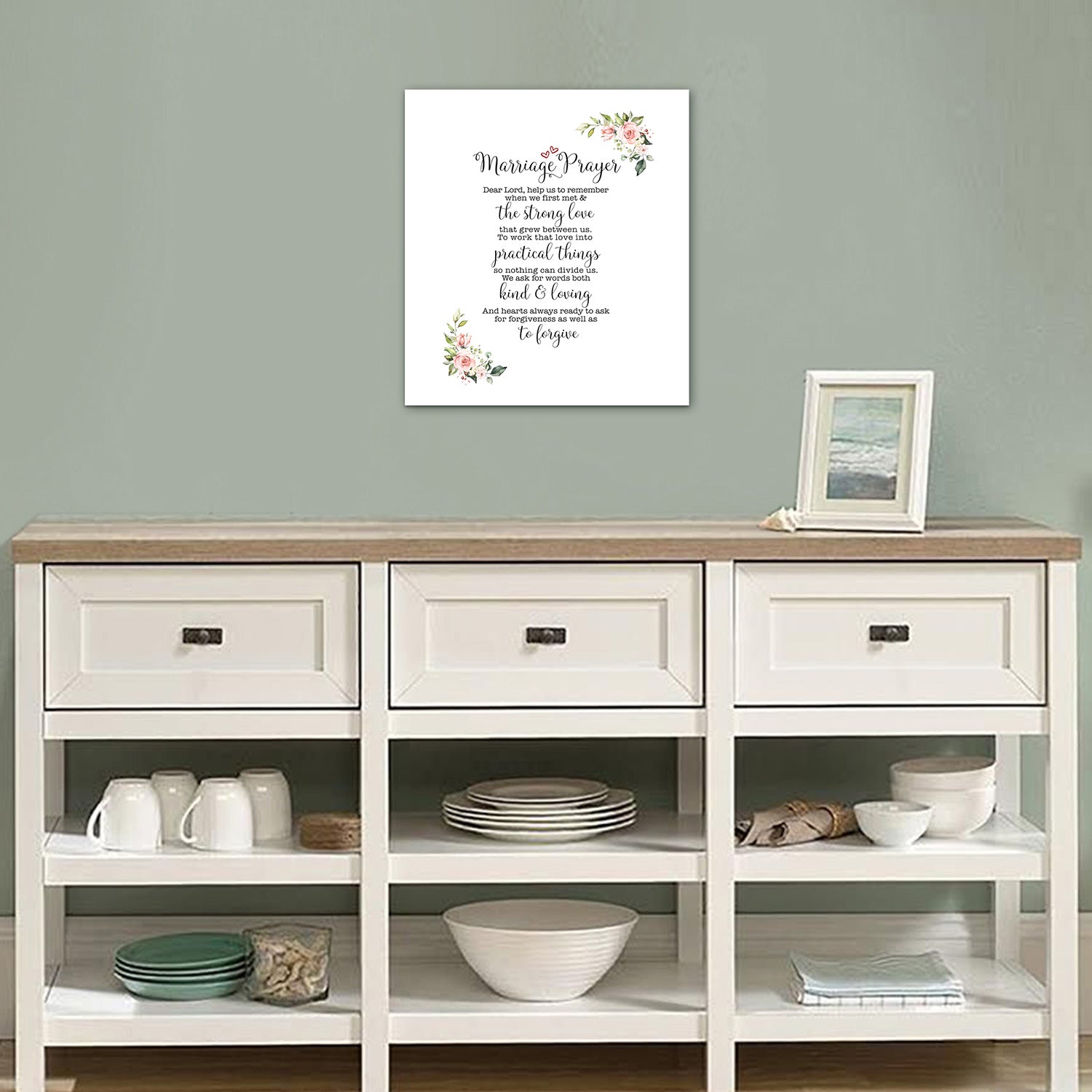 Marriage Prayer For Husband and Wife Canvas Wall Art Framed Modern Wall Decor Decorative Accents For Wall Ready to Hang for Home Living Room Bedroom Entryway Size 12”x16” - LifeSong Milestones