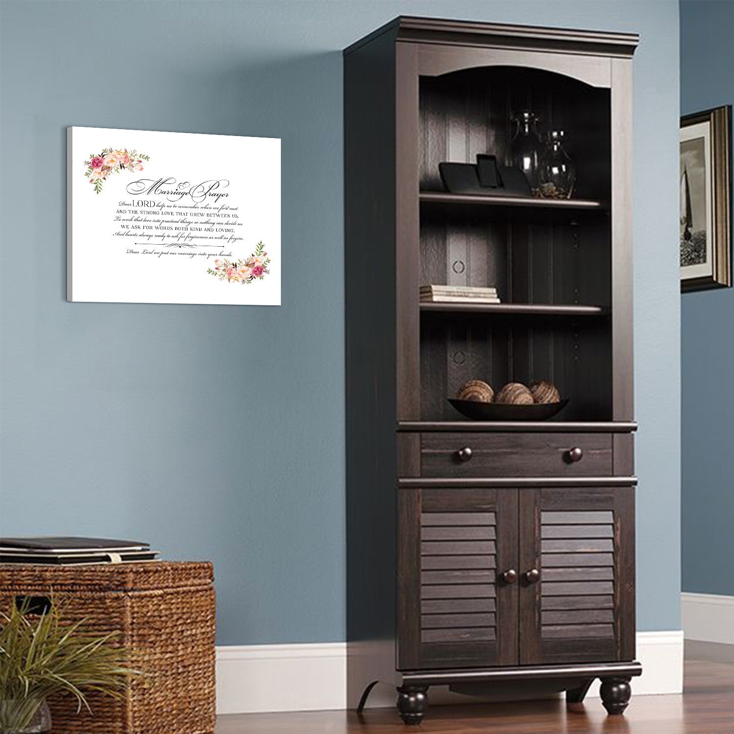 Marriage Prayer For Husband and Wife Canvas Wall Art Framed Modern Wall Decor Decorative Accents For Wall Ready to Hang for Home Living Room Bedroom Entryway Size 12”x16” - LifeSong Milestones