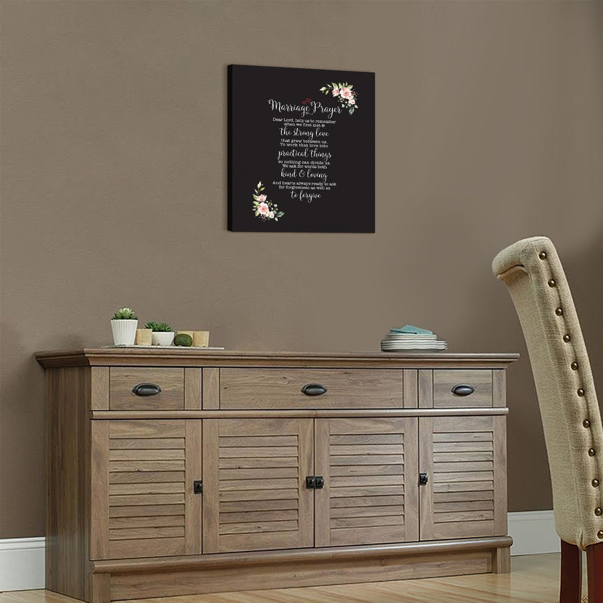 Marriage Prayer For Husband and Wife Canvas Wall Art Framed Modern Wall Decor Decorative Accents For Wall Ready to Hang for Home Living Room Bedroom Entryway Size 12”x16” - LifeSong Milestones