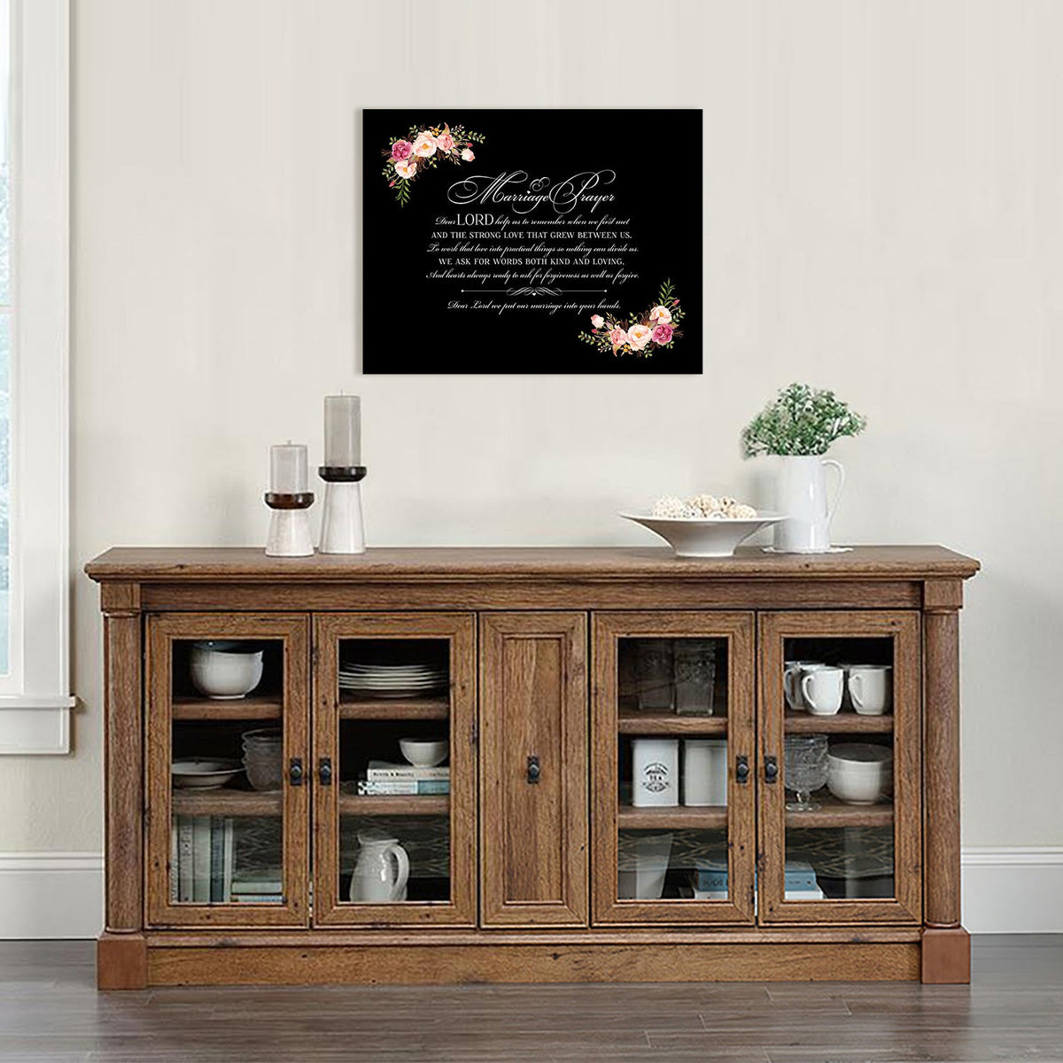 Marriage Prayer For Husband and Wife Canvas Wall Art Framed Modern Wall Decor Decorative Accents For Wall Ready to Hang for Home Living Room Bedroom Entryway Size 12”x16” - LifeSong Milestones