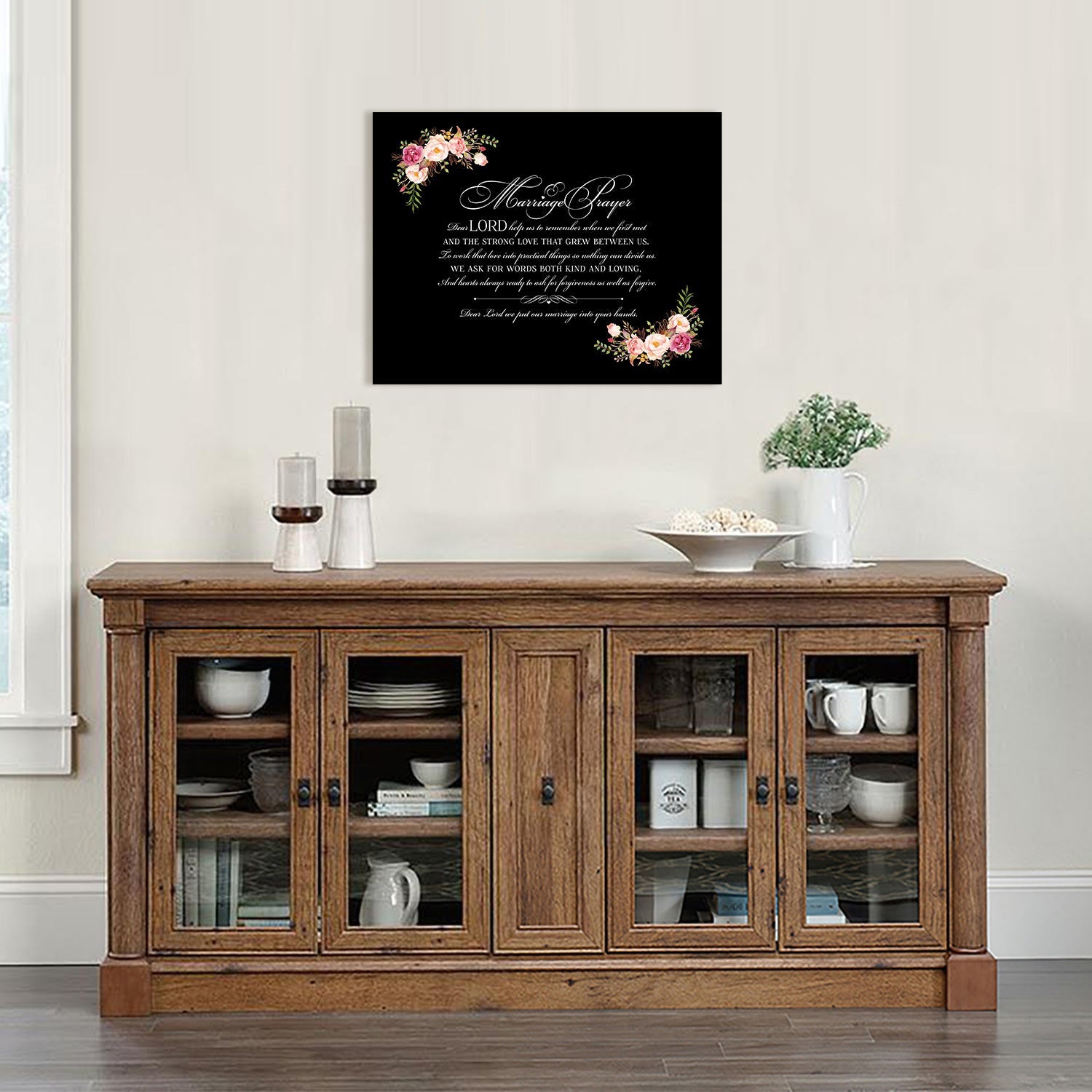 Marriage Prayer For Husband and Wife Canvas Wall Art Framed Modern Wall Decor Decorative Accents For Wall Ready to Hang for Home Living Room Bedroom Entryway Size 12”x16” - LifeSong Milestones