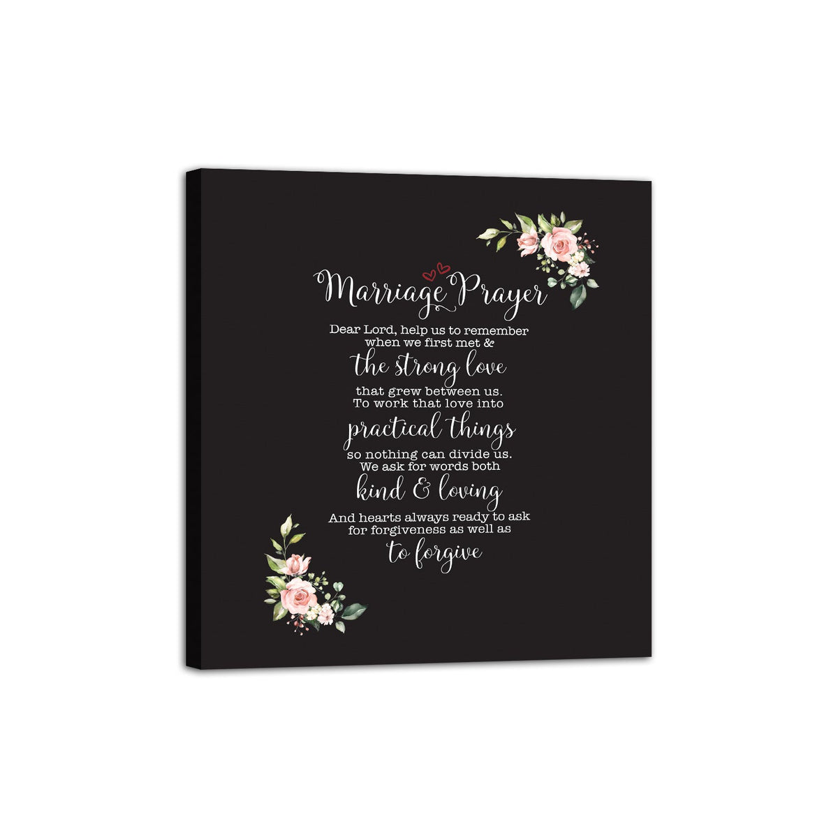 Marriage Prayer For Husband and Wife Canvas Wall Art Framed Modern Wall Decor Decorative Accents For Wall Ready to Hang for Home Living Room Bedroom Entryway Size 12”x16” - LifeSong Milestones