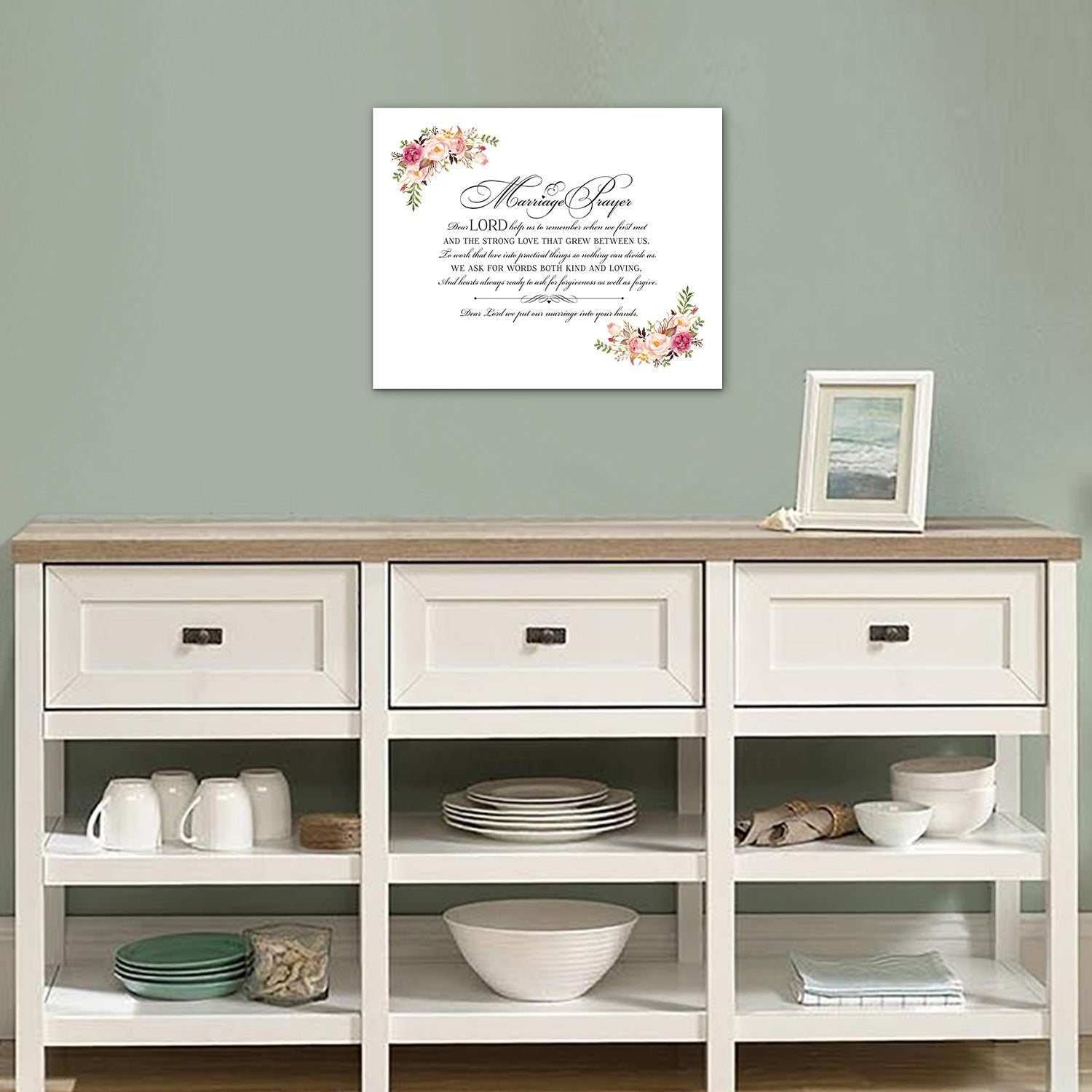 Marriage Prayer For Husband and Wife Canvas Wall Art Framed Modern Wall Decor Decorative Accents For Wall Ready to Hang for Home Living Room Bedroom Entryway Size 12”x16” - LifeSong Milestones