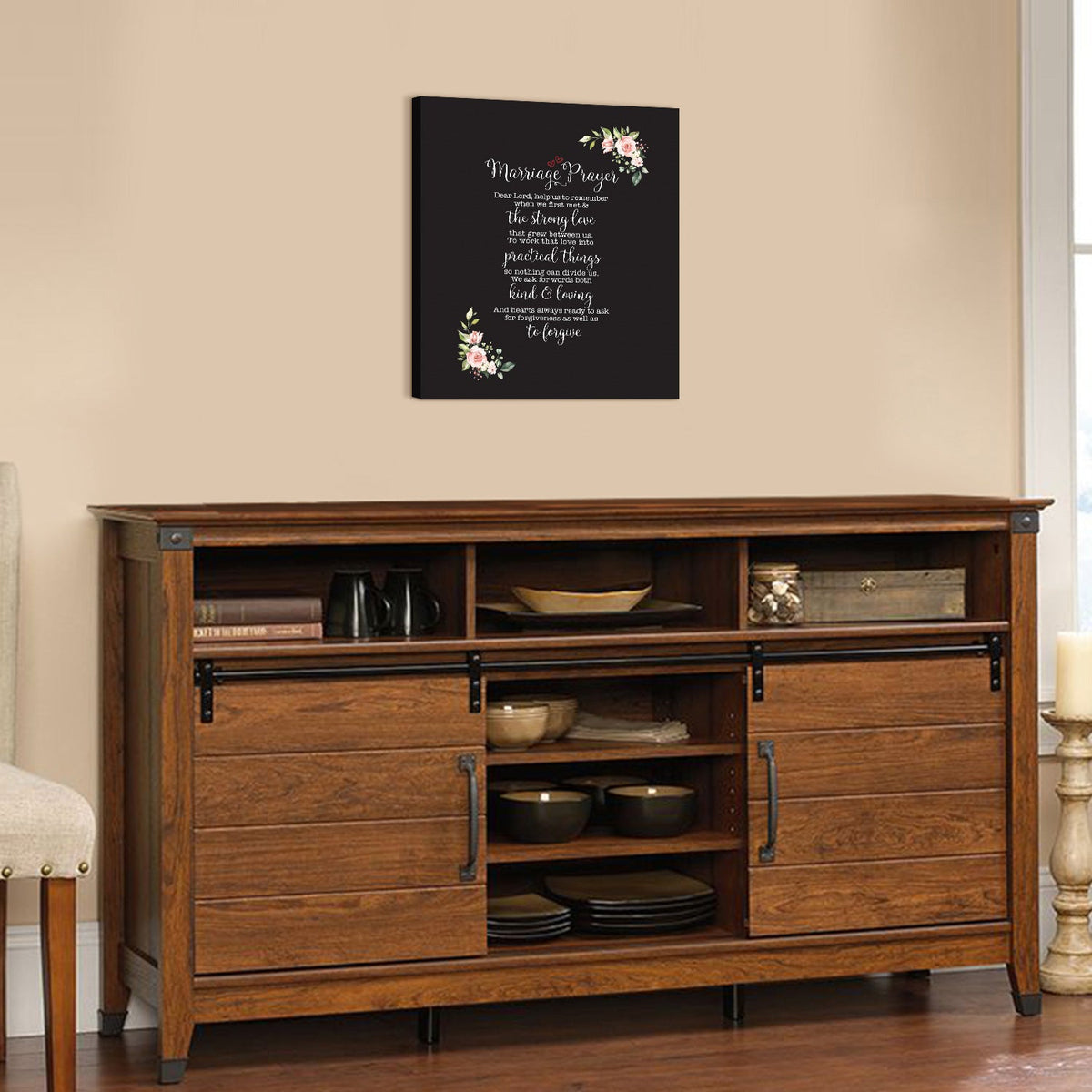 Marriage Prayer For Husband and Wife Canvas Wall Art Framed Modern Wall Decor Decorative Accents For Wall Ready to Hang for Home Living Room Bedroom Entryway Size 12”x16” - LifeSong Milestones