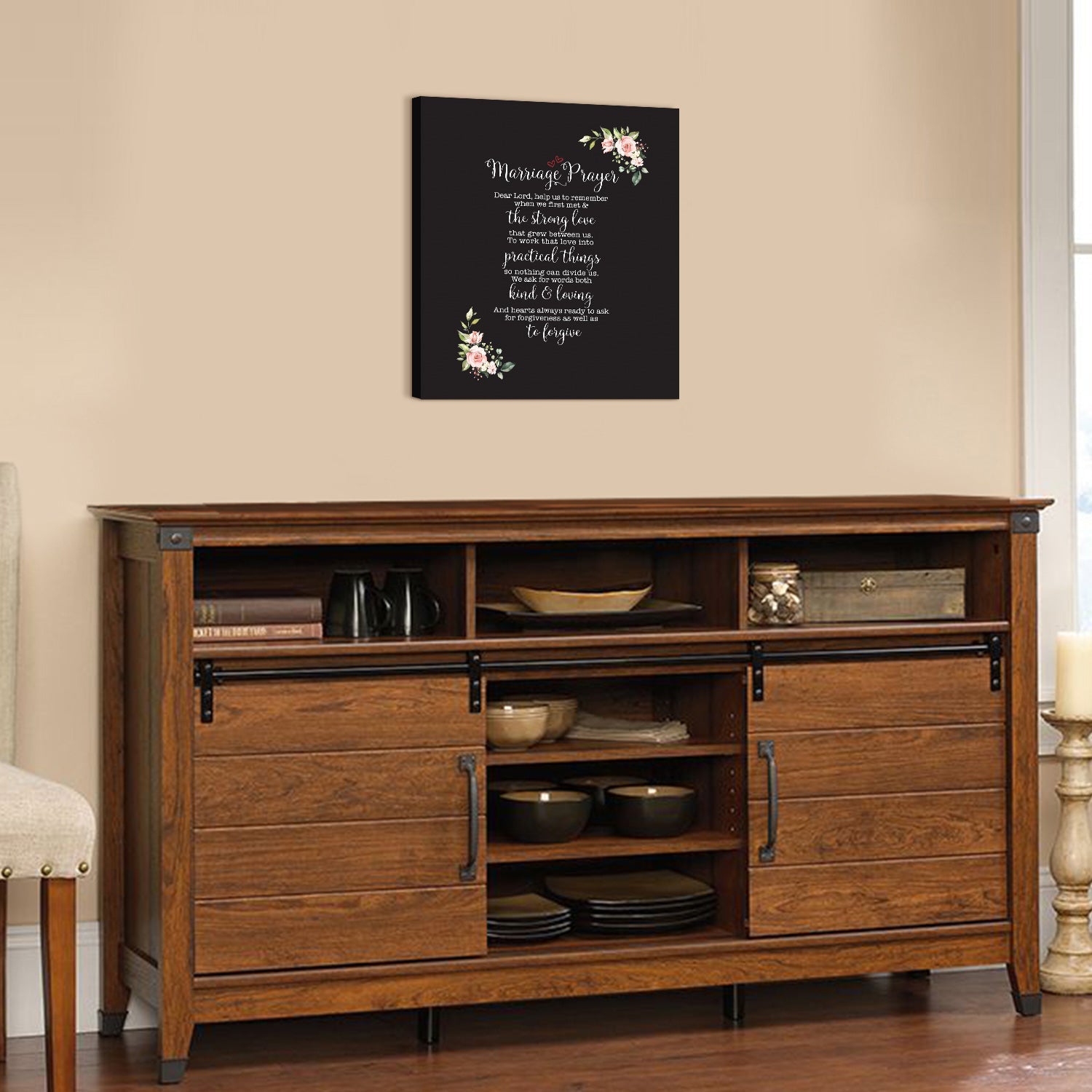 Marriage Prayer For Husband and Wife Canvas Wall Art Framed Modern Wall Decor Decorative Accents For Wall Ready to Hang for Home Living Room Bedroom Entryway Size 12”x16” - LifeSong Milestones