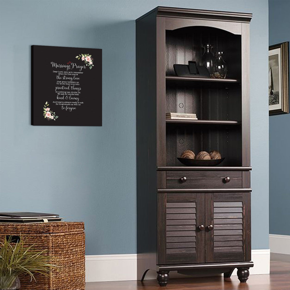 Marriage Prayer For Husband and Wife Canvas Wall Art Framed Modern Wall Decor Decorative Accents For Wall Ready to Hang for Home Living Room Bedroom Entryway Size 12”x16” - LifeSong Milestones