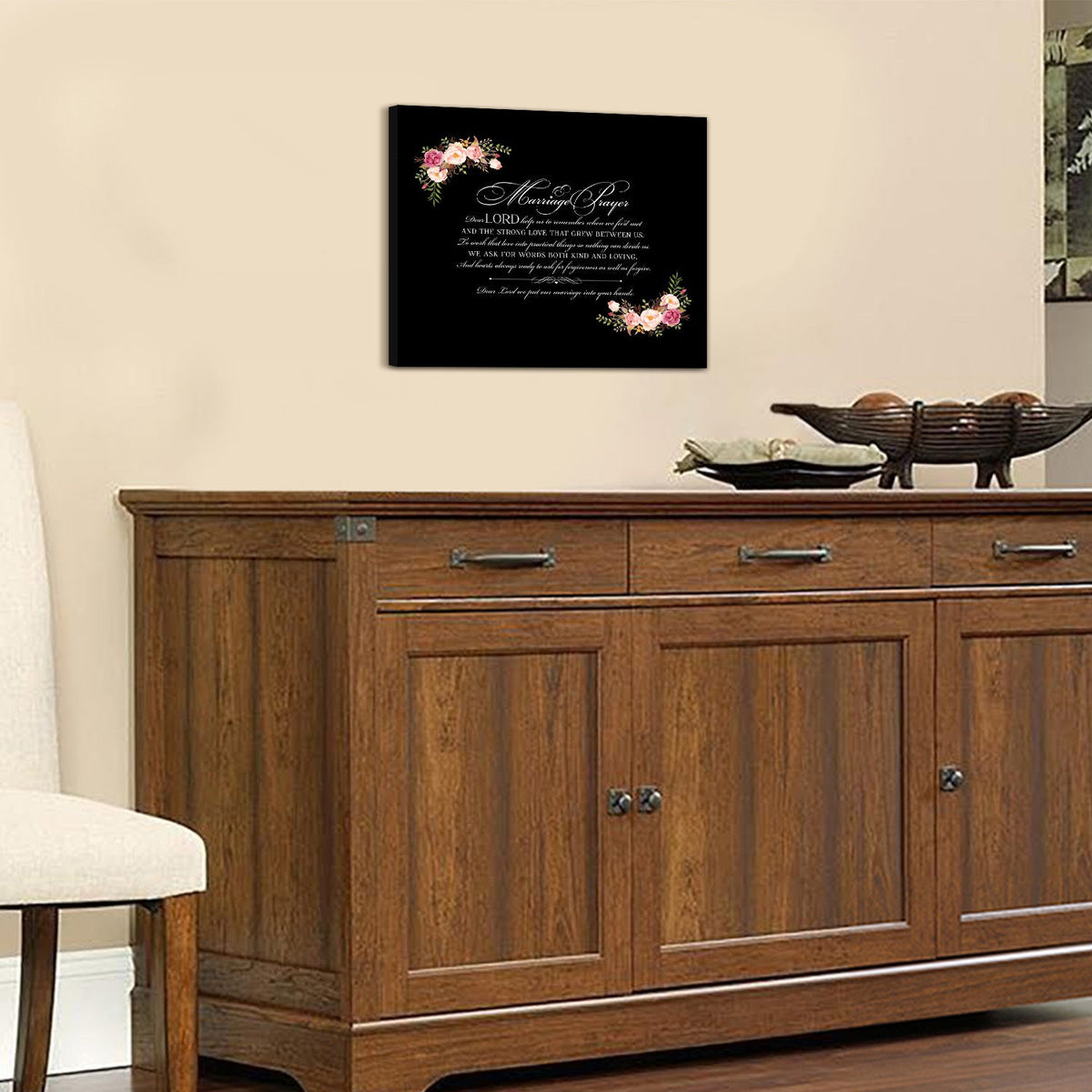 Marriage Prayer For Husband and Wife Canvas Wall Art Framed Modern Wall Decor Decorative Accents For Wall Ready to Hang for Home Living Room Bedroom Entryway Size 12”x16” - LifeSong Milestones