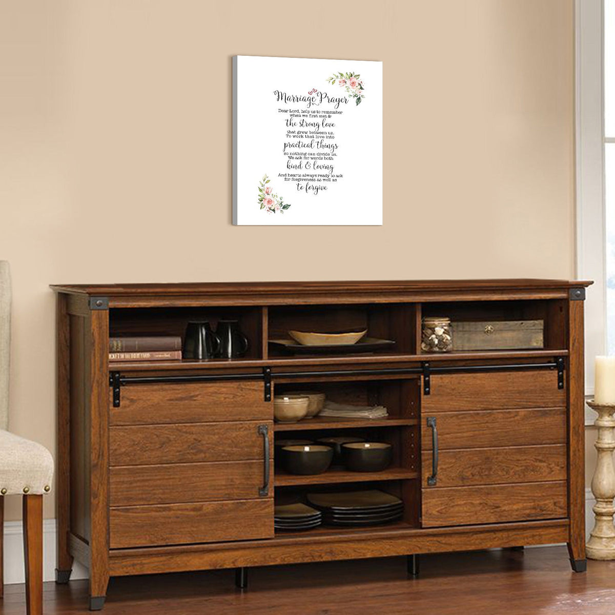 Marriage Prayer For Husband and Wife Canvas Wall Art Framed Modern Wall Decor Decorative Accents For Wall Ready to Hang for Home Living Room Bedroom Entryway Size 12”x16” - LifeSong Milestones