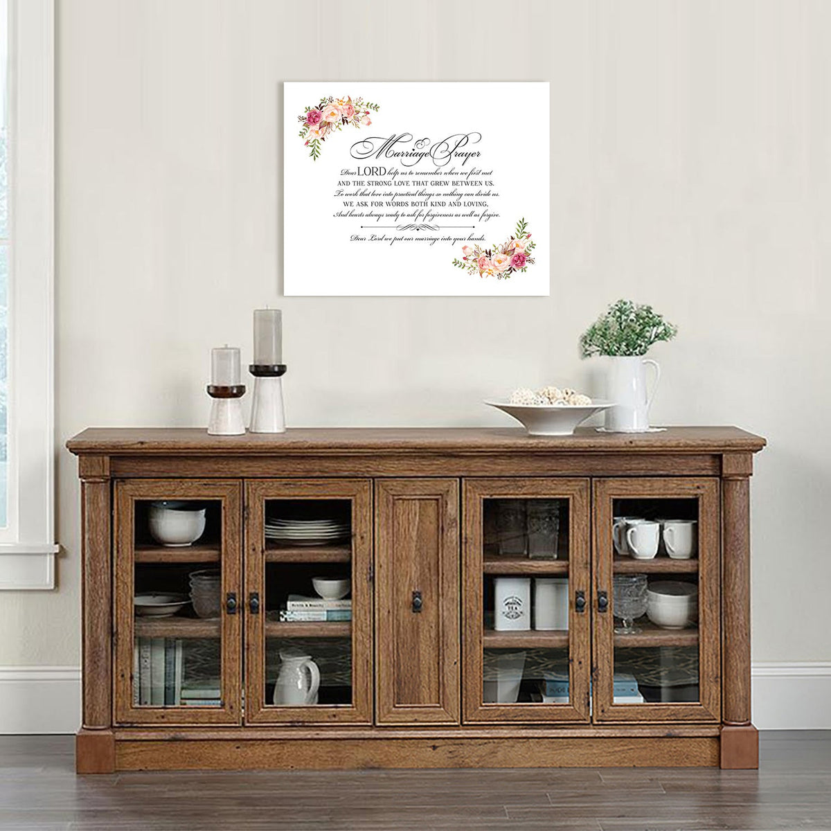 Marriage Prayer For Husband and Wife Canvas Wall Art Framed Modern Wall Decor Decorative Accents For Wall Ready to Hang for Home Living Room Bedroom Entryway Size 12”x16” - LifeSong Milestones