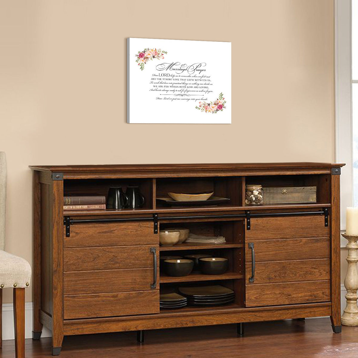 Marriage Prayer For Husband and Wife Canvas Wall Art Framed Modern Wall Decor Decorative Accents For Wall Ready to Hang for Home Living Room Bedroom Entryway Size 12”x16” - LifeSong Milestones